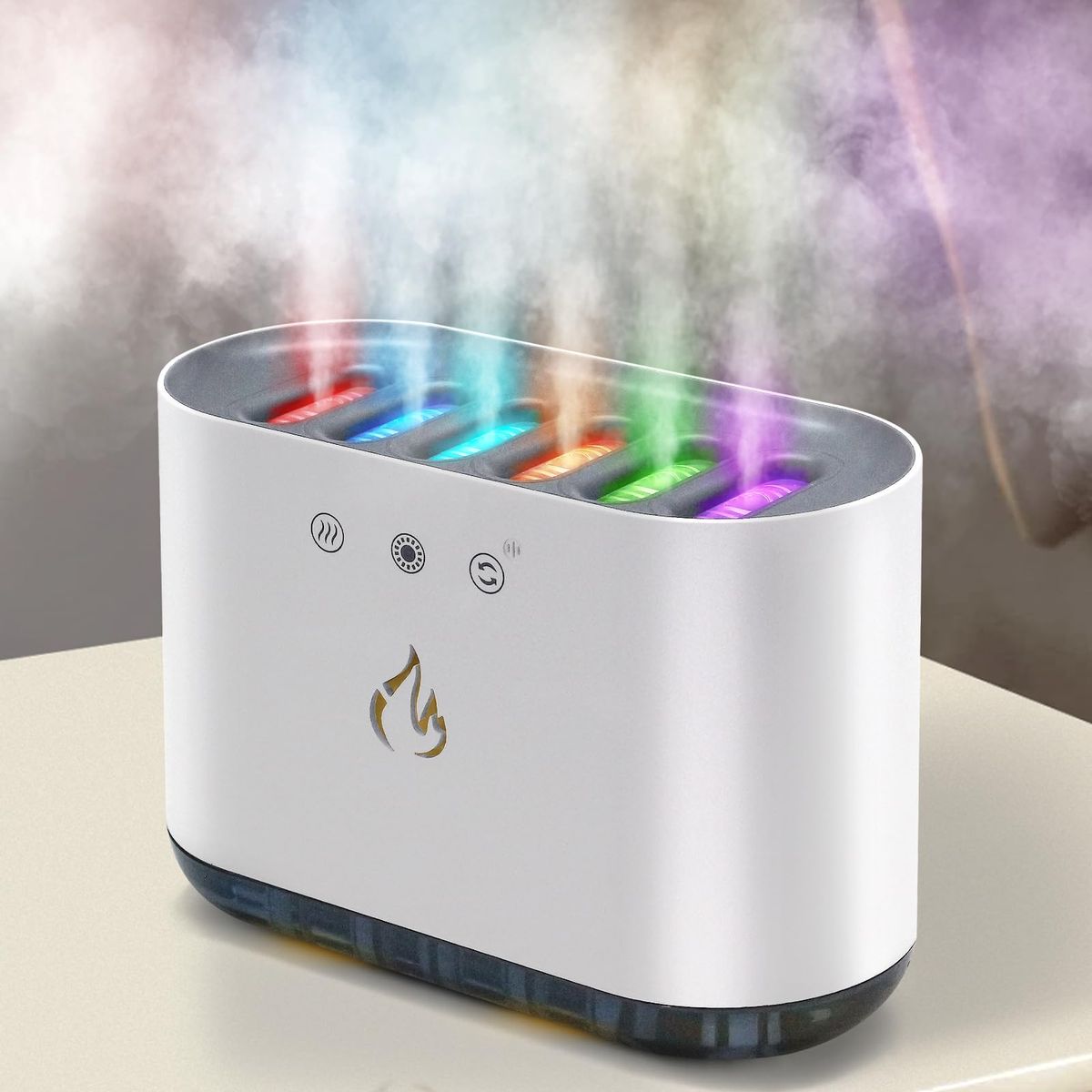 🌟Humidificador GloStream™ – Humidificador Inteligente 3 en 1: Vapor + Luces + Aroma